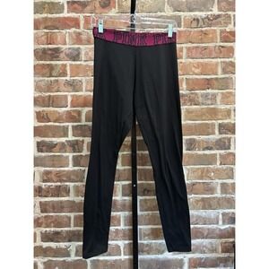 Vintage Victoria's Secret PINK Pants Womens Medium Black Fold Over Yoga Y2K